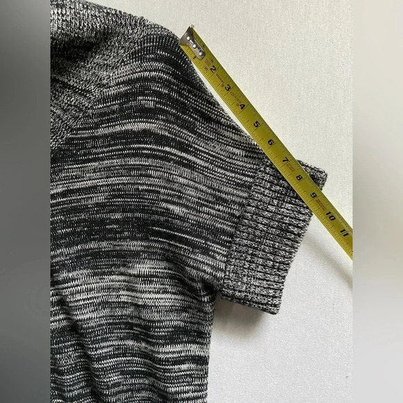 Kenneth  Cole Black/ White Short sleeve cotton knit zipper cardigan Sz S - Picture 14 of 15